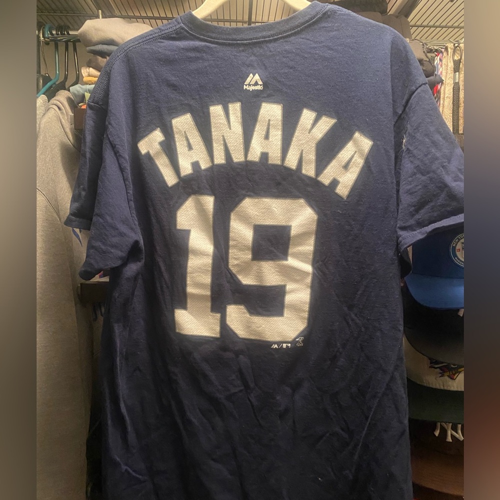 New York Yankees Tanaka Navy Blue Players T-Shirt Size Large